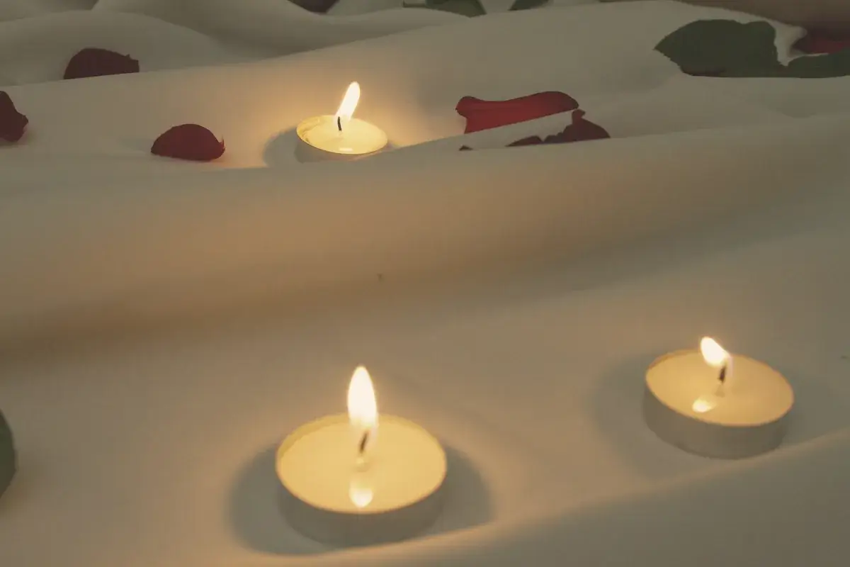 A group of candles on a table