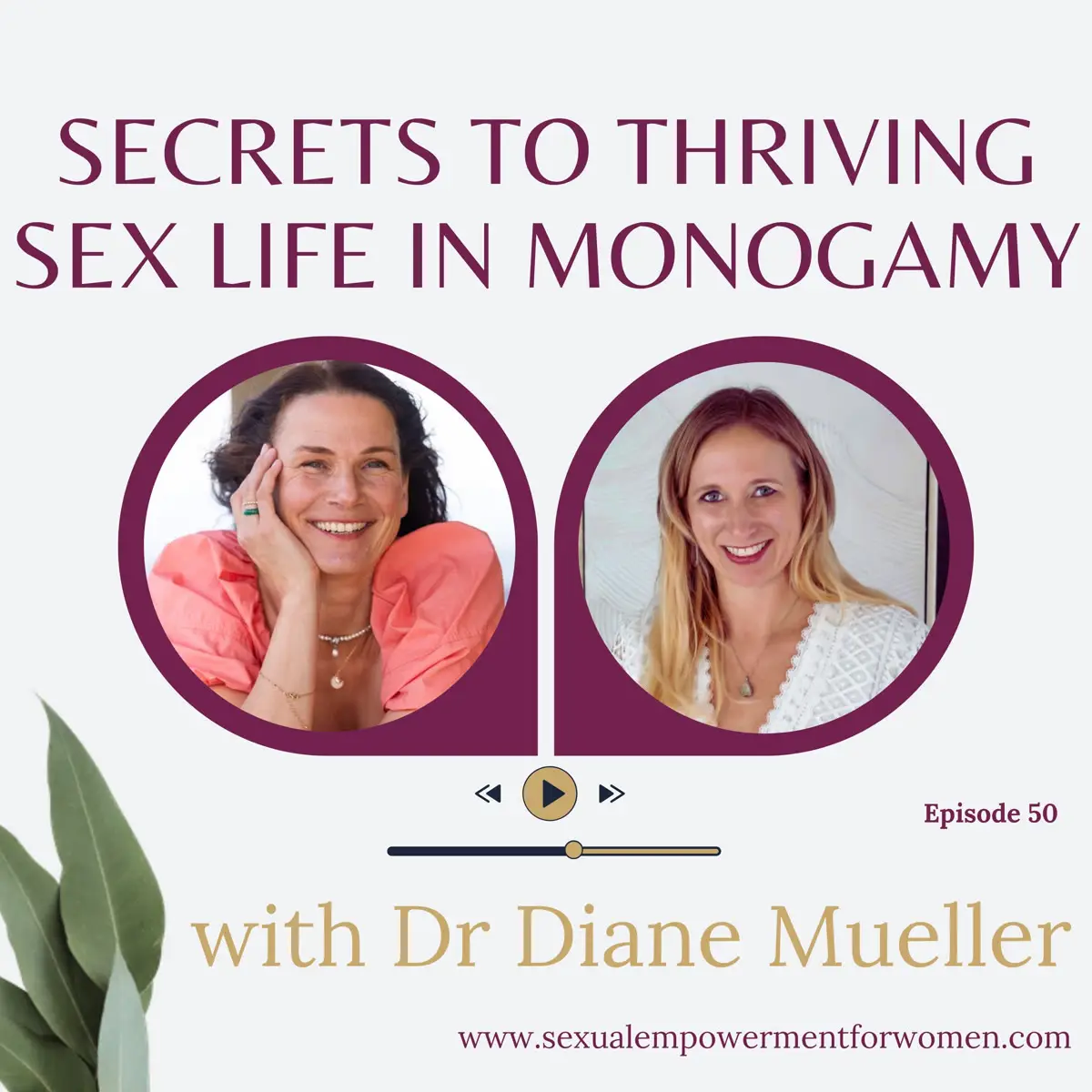 Podcast cover: Secrets to a thriving sex life in monogamy with Dr Diane Mueller